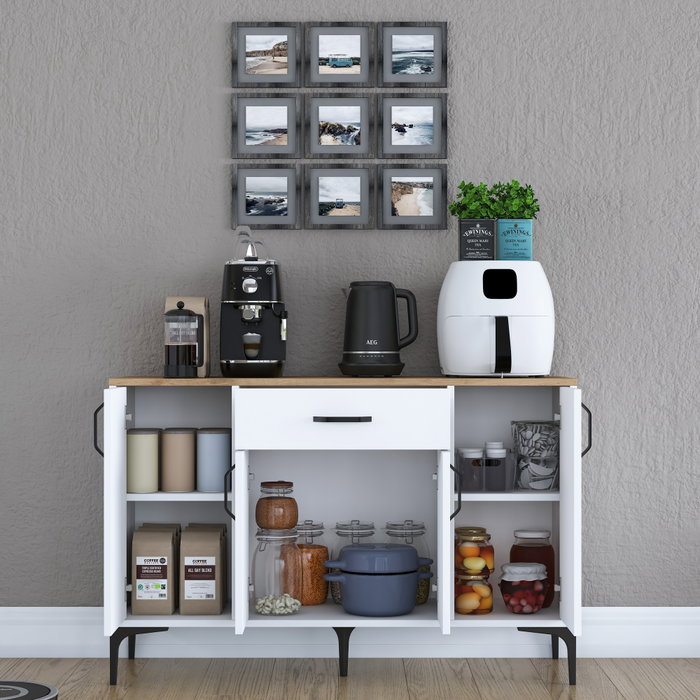 Hanah Home Gabinete Multipropósito Blanco y Nuez